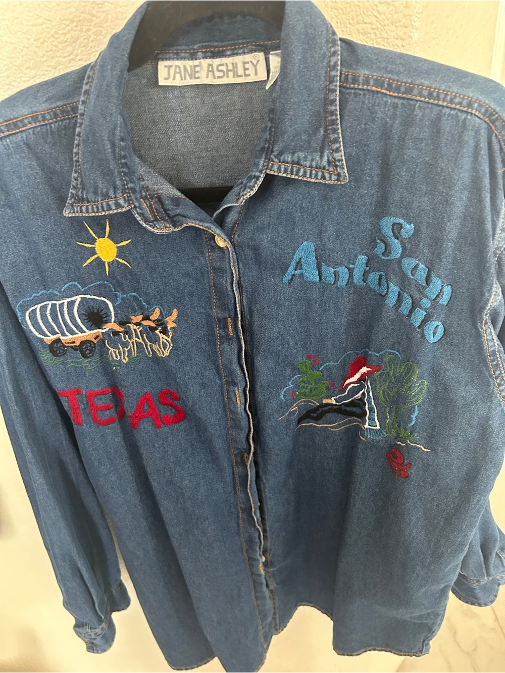 Vintage Jane Ashley San Antonio Texas denim shirt Large